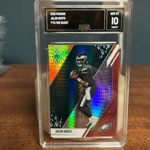 Jalen Hurts 2021 Phoenix Fire Burst Gem Mint 10